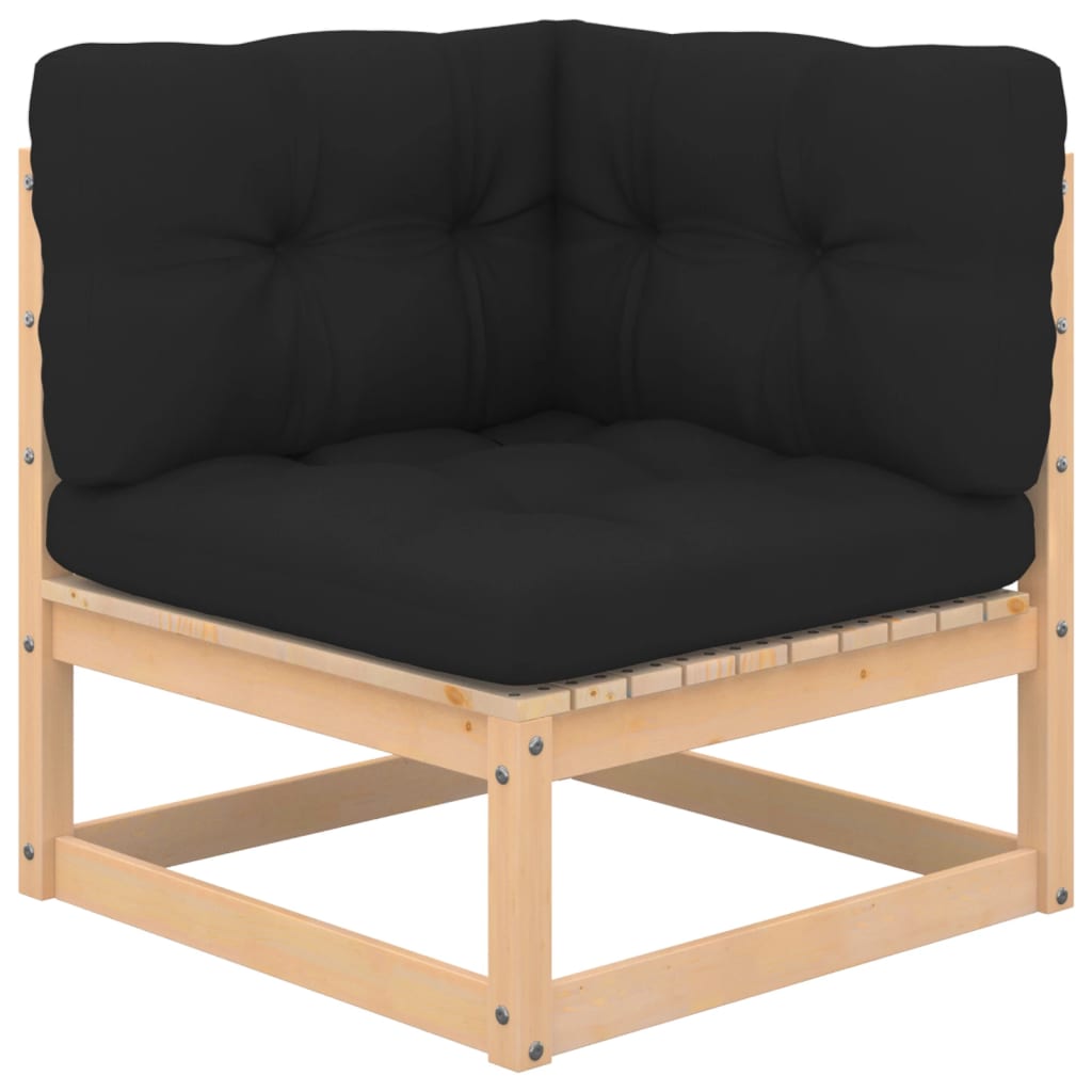 5-tlg. Garten-Lounge-Set mit Kissen Kiefer Massivholz